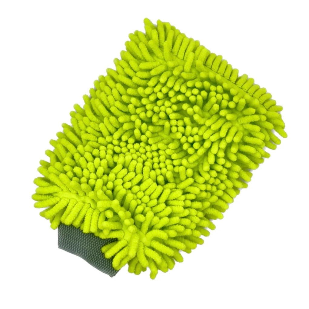 Chenille Microfiber Wash Mitt Green