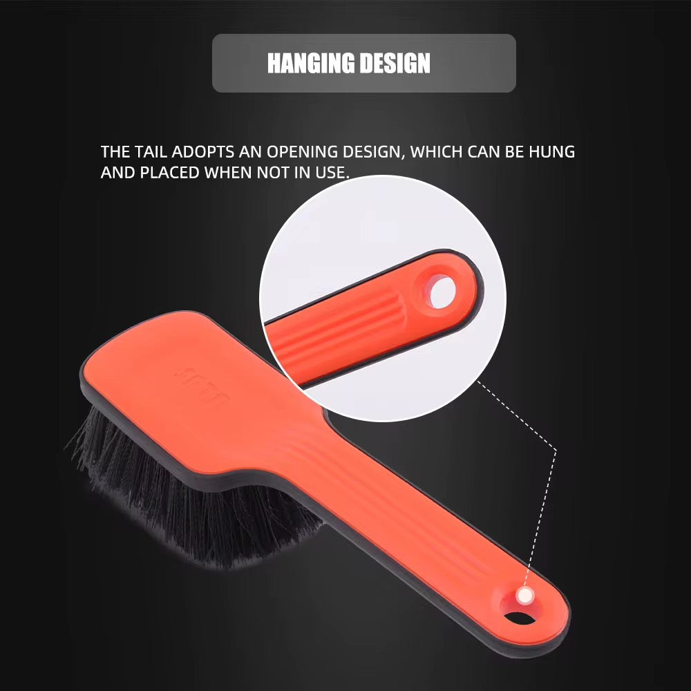 Cepillo para Neumáticos de Coche SPTA DF033 Negro y Naranja. Hecho con cerdas de PBT para alfombrillas de coche, Juego de cepillos para limpiar neumáticos