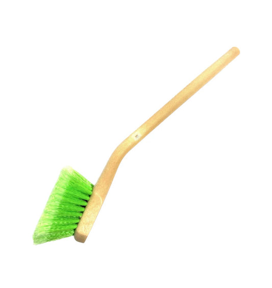 Long Handle Body & Wheel Brush with Flagged Tip Bristles, Angled Head