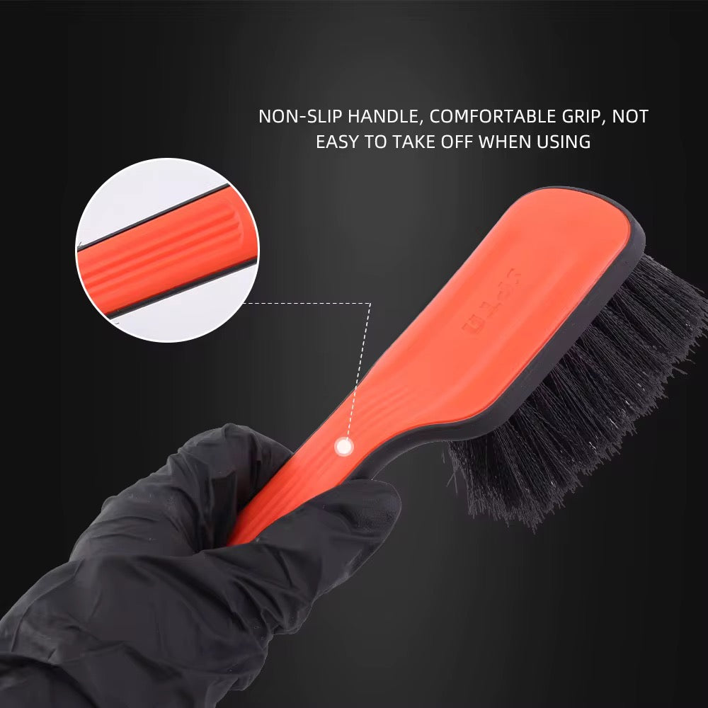 Cepillo para Neumáticos de Coche SPTA DF033 Negro y Naranja. Hecho con cerdas de PBT para alfombrillas de coche, Juego de cepillos para limpiar neumáticos