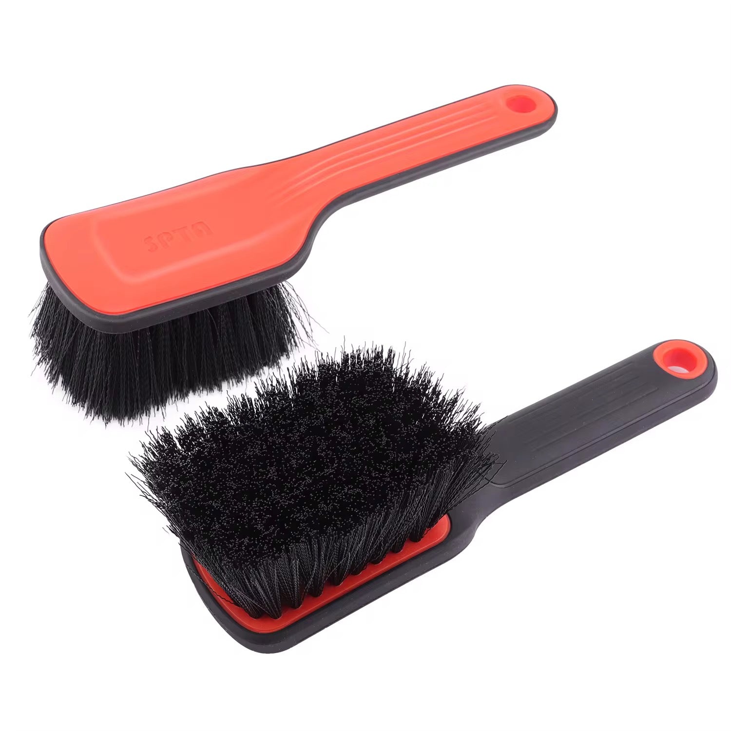 Cepillo para Neumáticos de Coche SPTA DF033 Negro y Naranja. Hecho con cerdas de PBT para alfombrillas de coche, Juego de cepillos para limpiar neumáticos