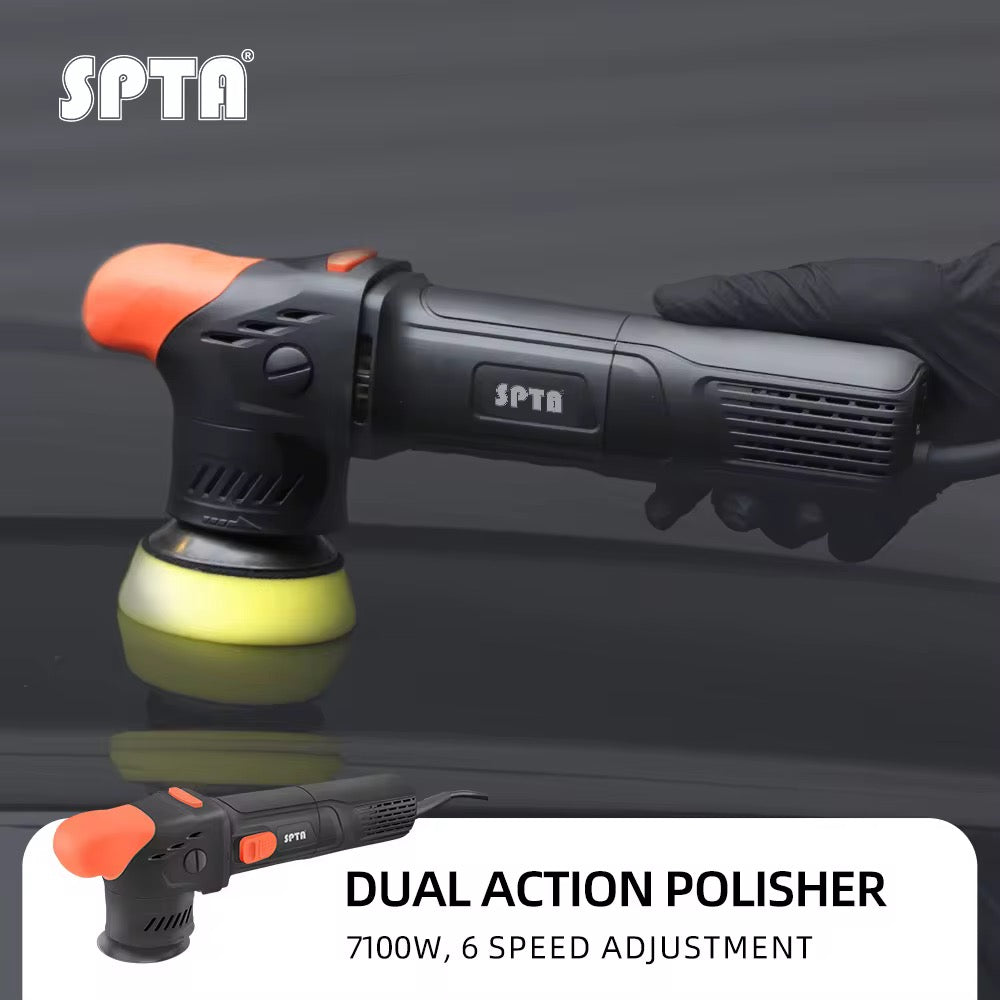Pulidora de Doble Acción SPTA CP301-3/9 Orbit de 9 mm, Negra y Naranja, de 3 Pulgadas, con Cable de Alimentación de 5
Metros y Velocidad Constante