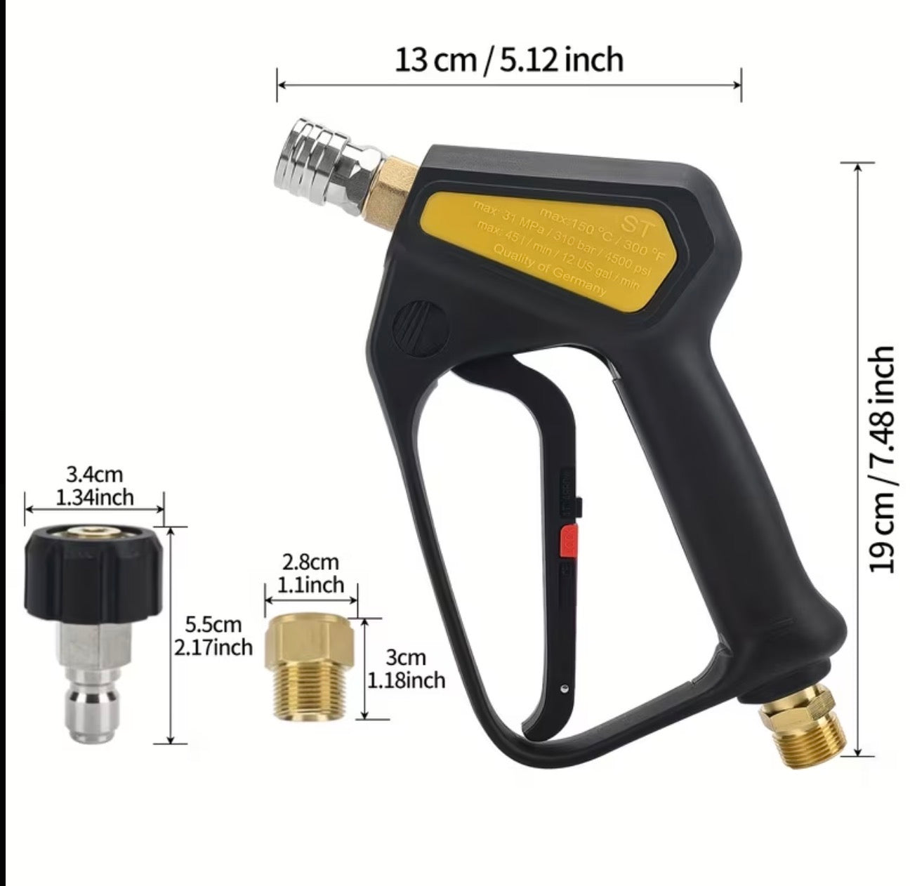 Bear force pistola giratoria de baja fuerza de gatillo para  máquina de presión con entrada M22-14mm hasta 4500 PSI